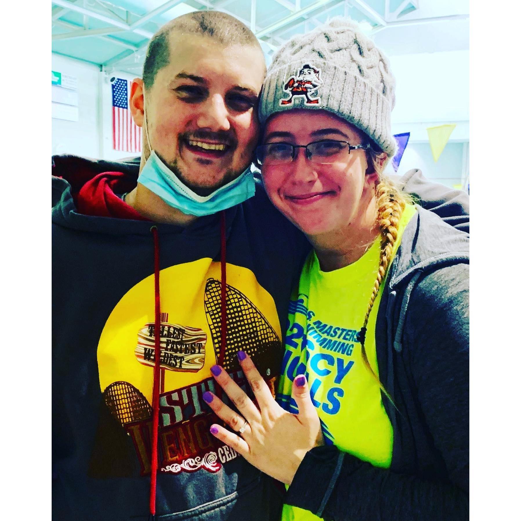 This was after his swim meet where he proposed! 1/23/22