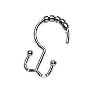 TITAN® NeverRust® Aluminum Double Roller Shower Curtain Hooks in Chrome (Set of 12)