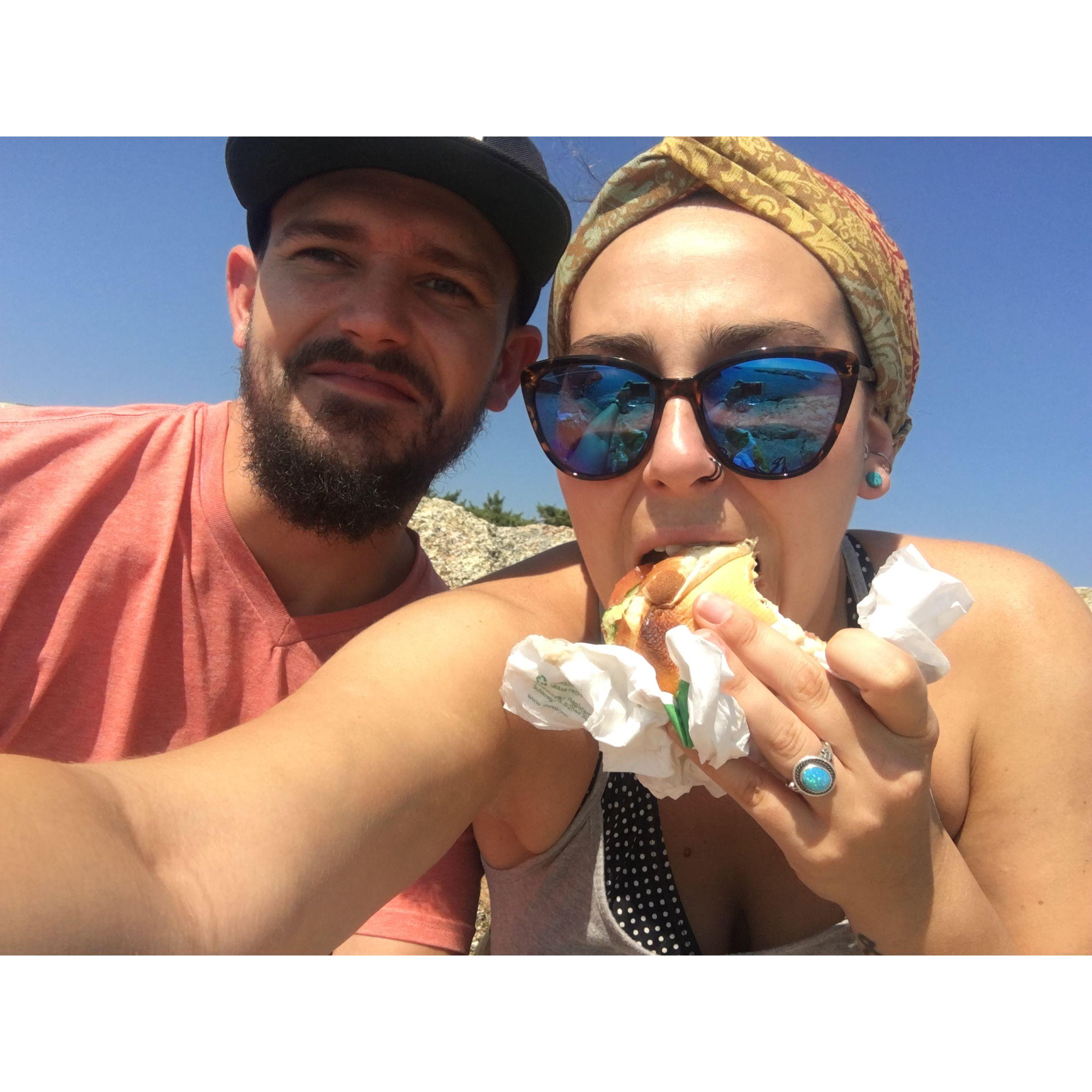 Snack time on the Cliff Walk
