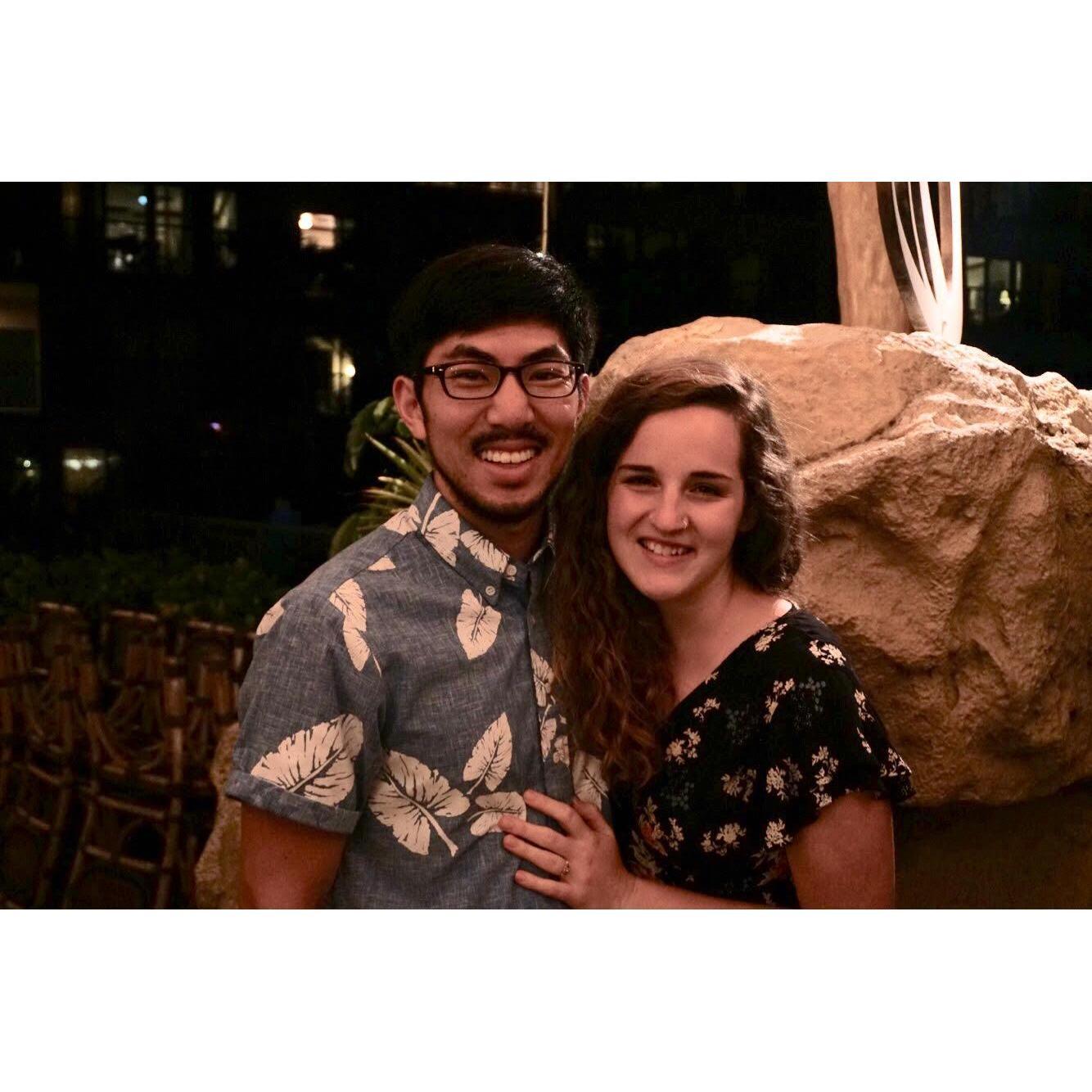 Celebratory engagement dinner on Kauai with Spencer's family.
