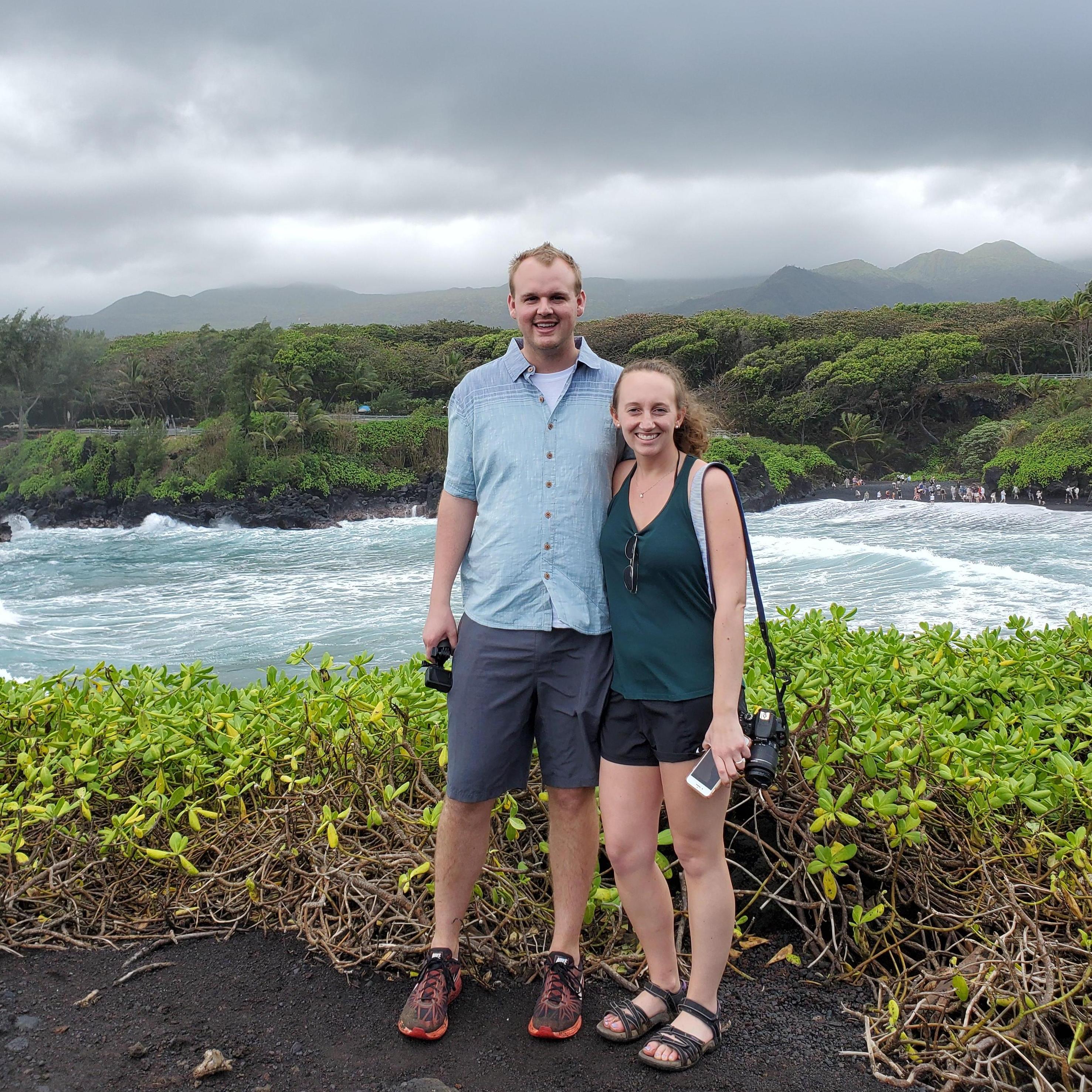 Black sand beach on the Road to Hana