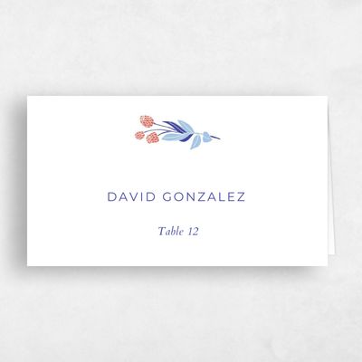 Red Boho Wedding Place Card - Starflower