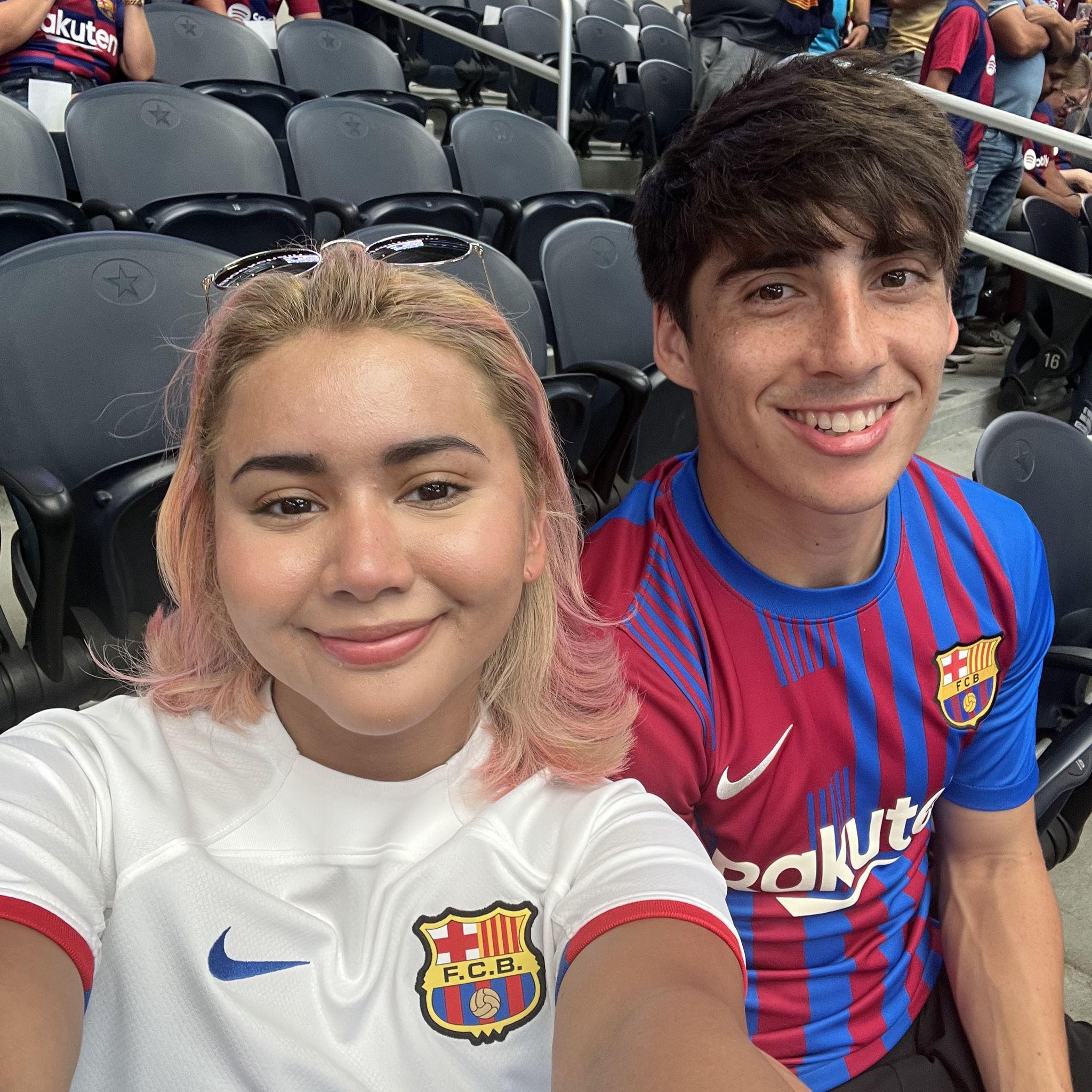 7/29/23: Watching Barcelona play at the AT&T stadium! (Lamine Yamal was there Nate basically discovered him.)