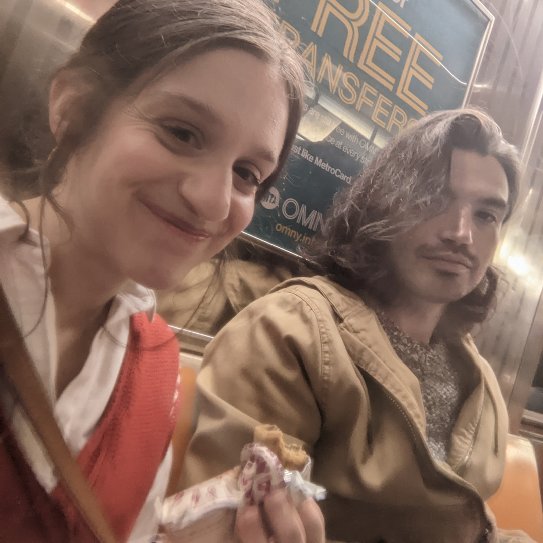 Gina eats on the subway all the time, Adam thinks that's wild!