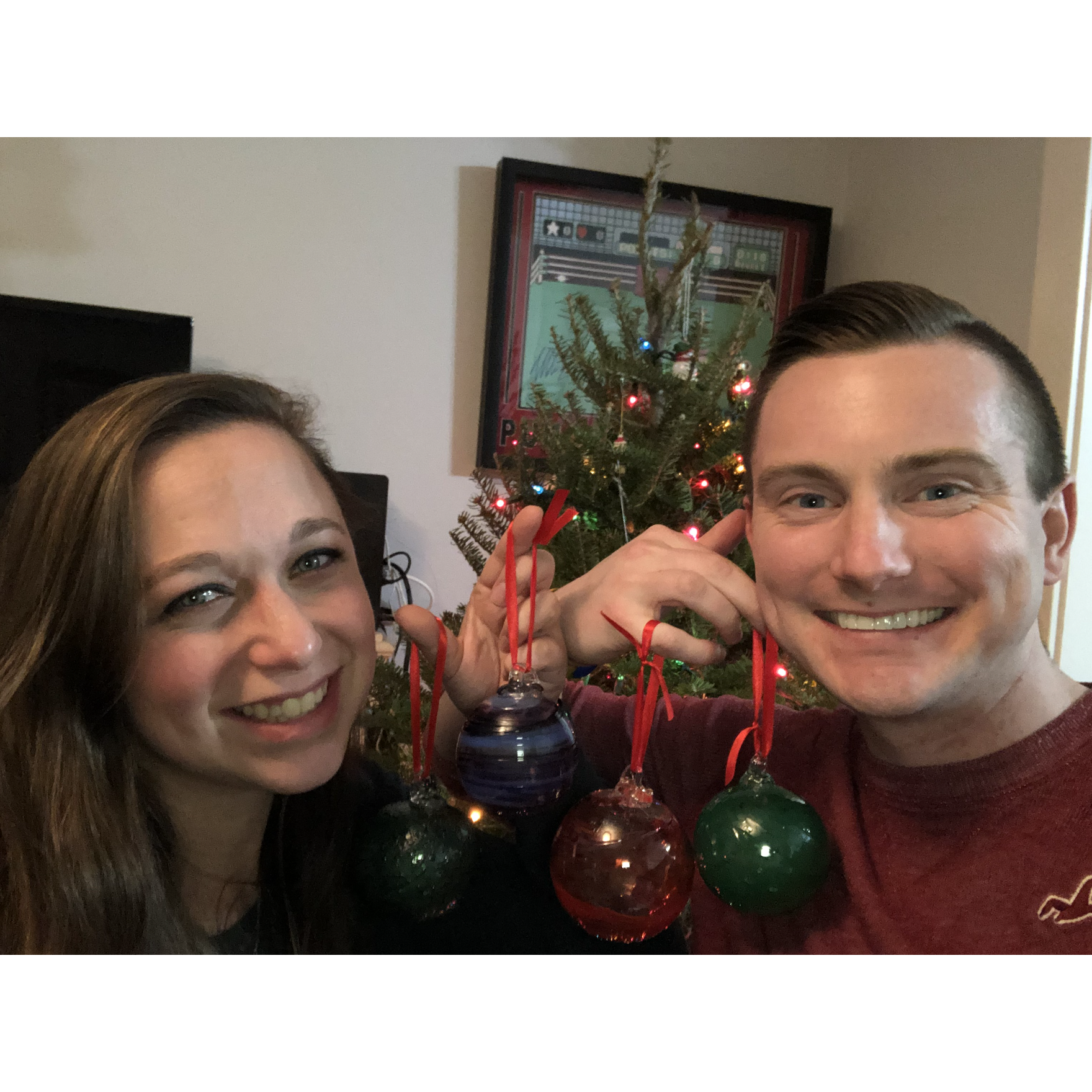 Glass ornaments we made together!