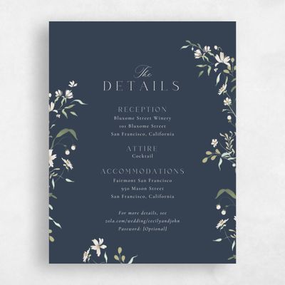 Grayed Navy, Blue Wedding Enclosure - Tansy
