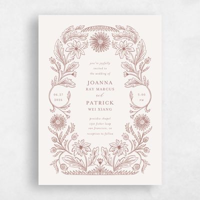 Clay Brown Wedding Invitation - Desrosiers Portrait