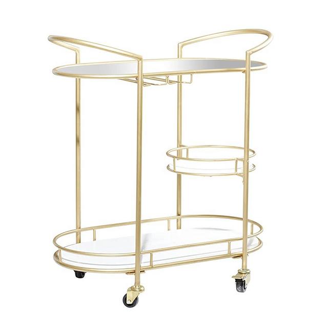 Deco 79 Bar Cart, 31" L x 16" W x 33" H, Gold