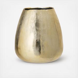 Embossed Gold Stoneware Vase