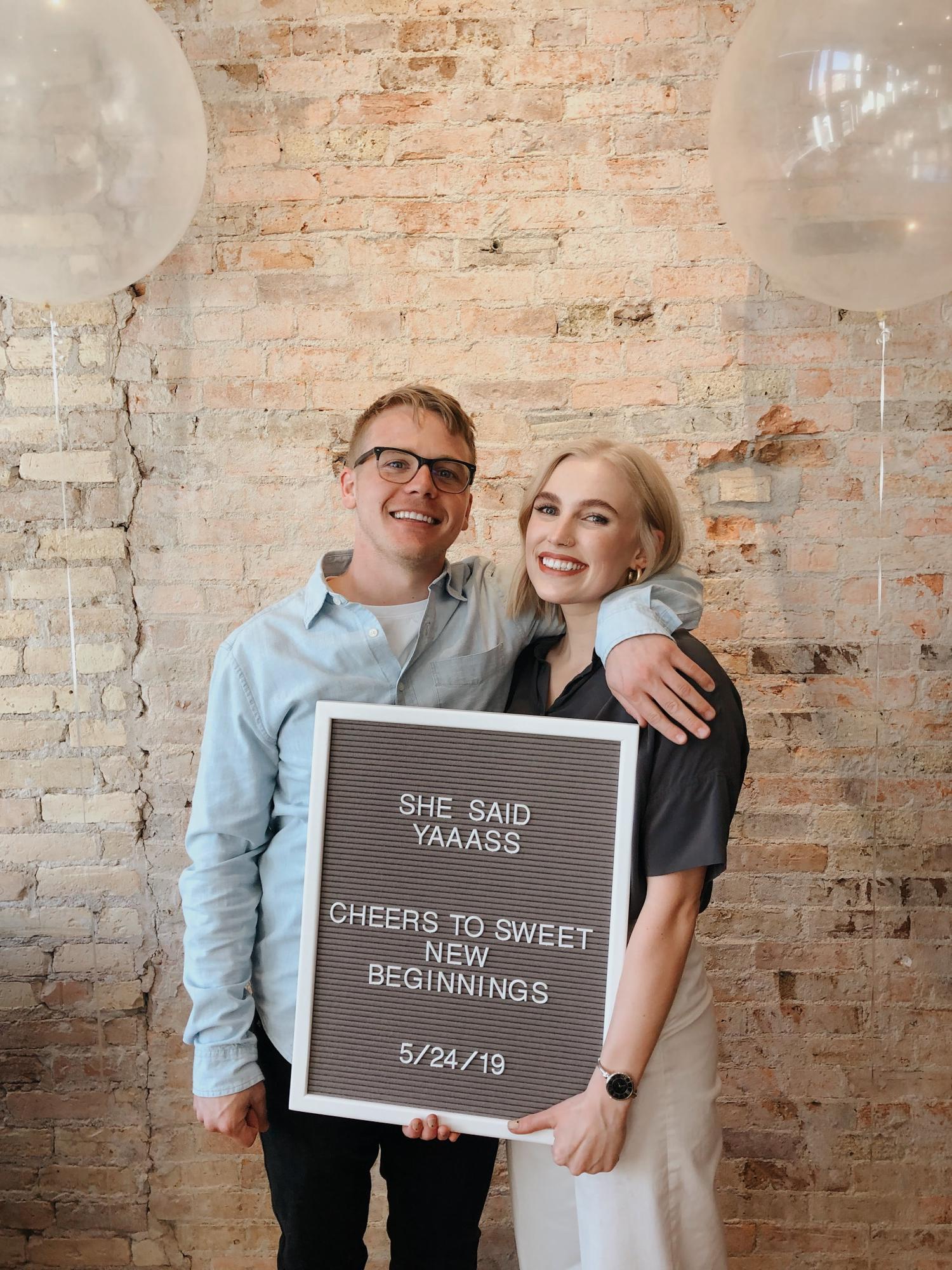 Surprise engagement party with friends