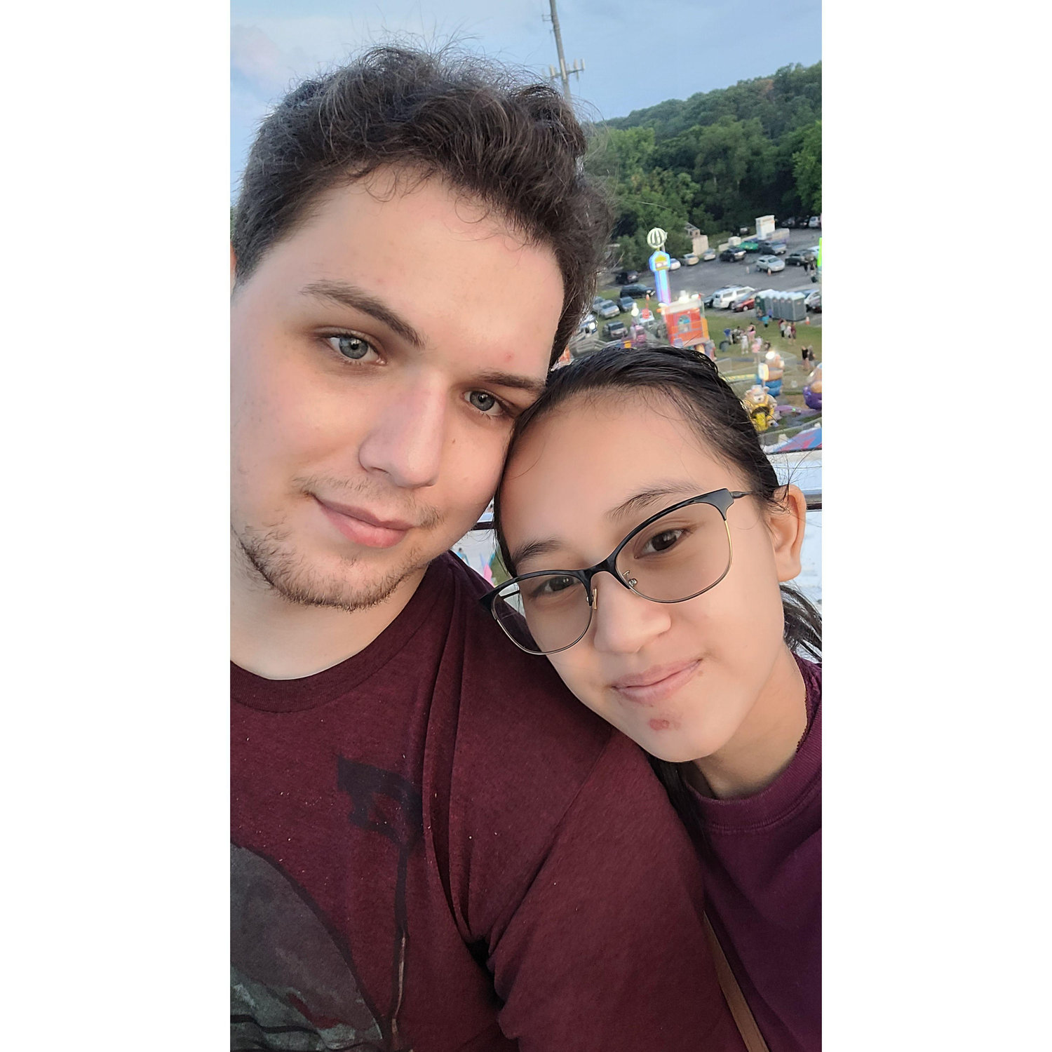 This was taken at the top of the Ferris wheel at our local carnival