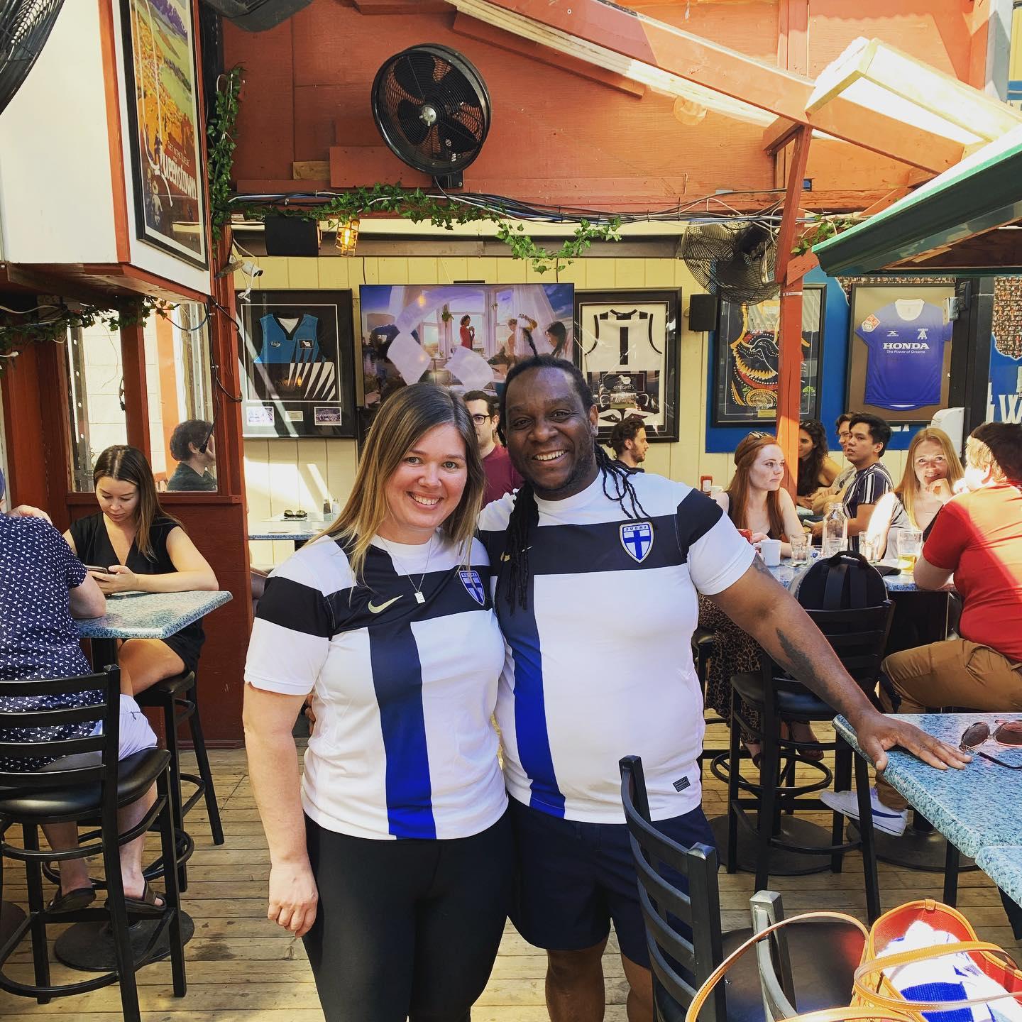 Cheering during Finland's inaugural Euro appearance. Hemingway's, Toronto