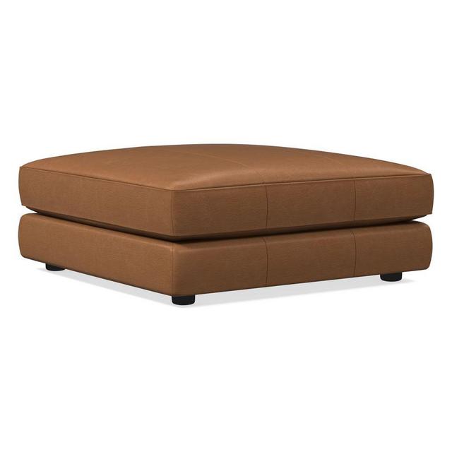Haven Ottoman, Poly, Weston Leather, Cinnamon