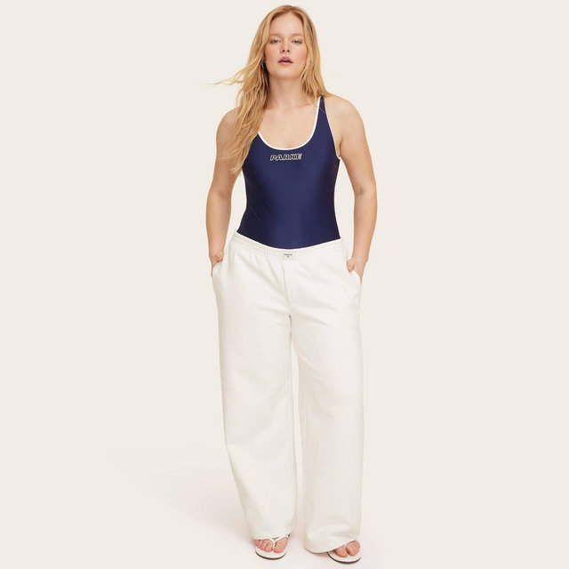 Women's High-Rise Boxer Sweatpants - Parke x Target Cream L