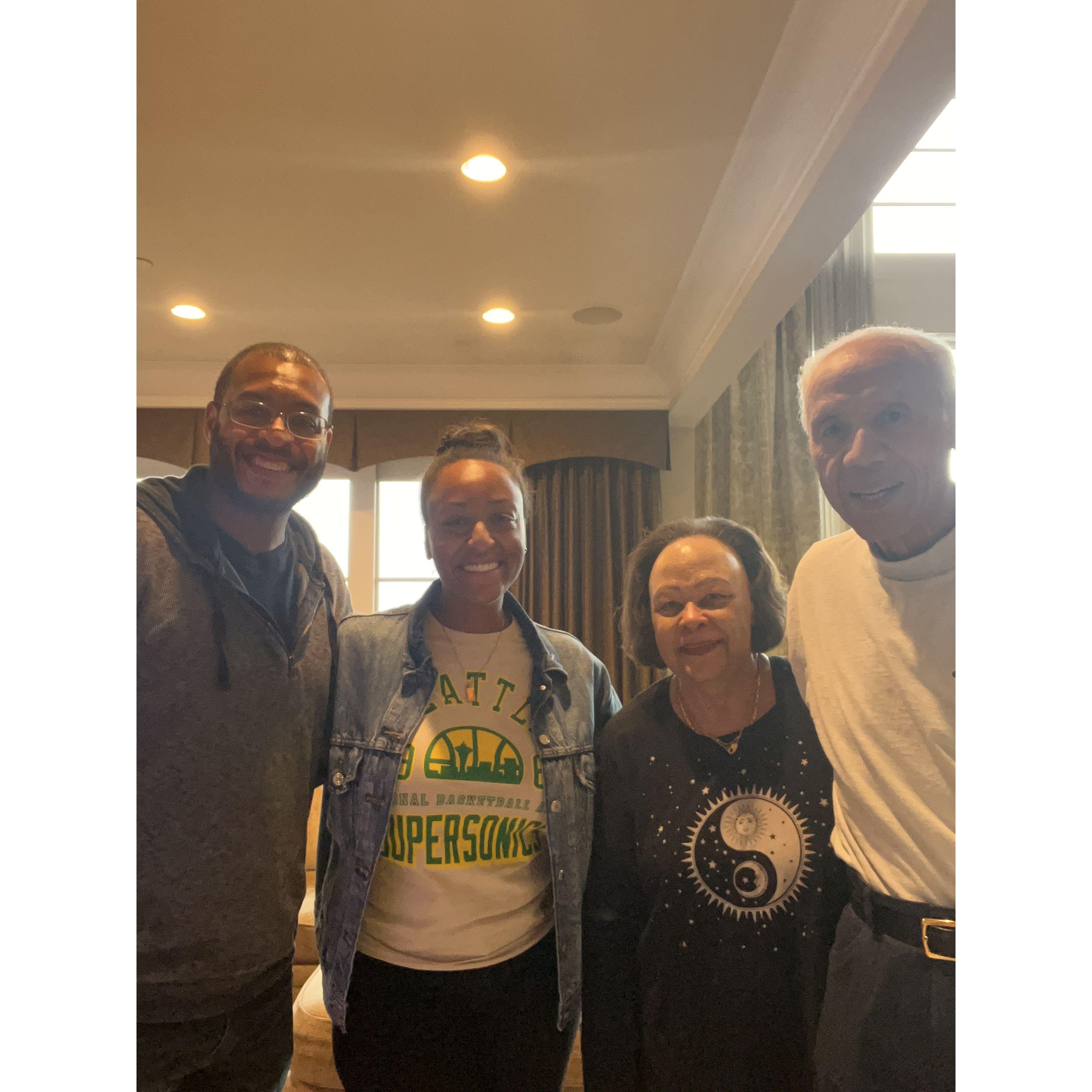 With Uncle Lenny and Aunt Marilyn Wilkens on our Seattle visit.