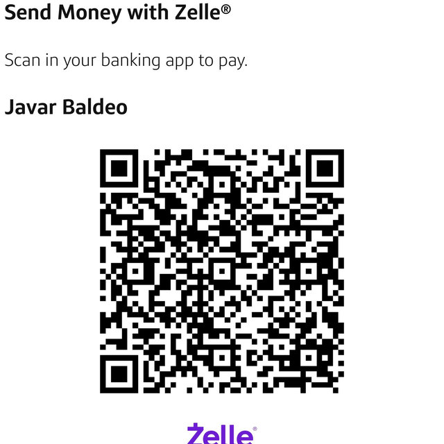 Zelle your gift to us! Scan the QR code or javarbaldeo38@gmail.com.