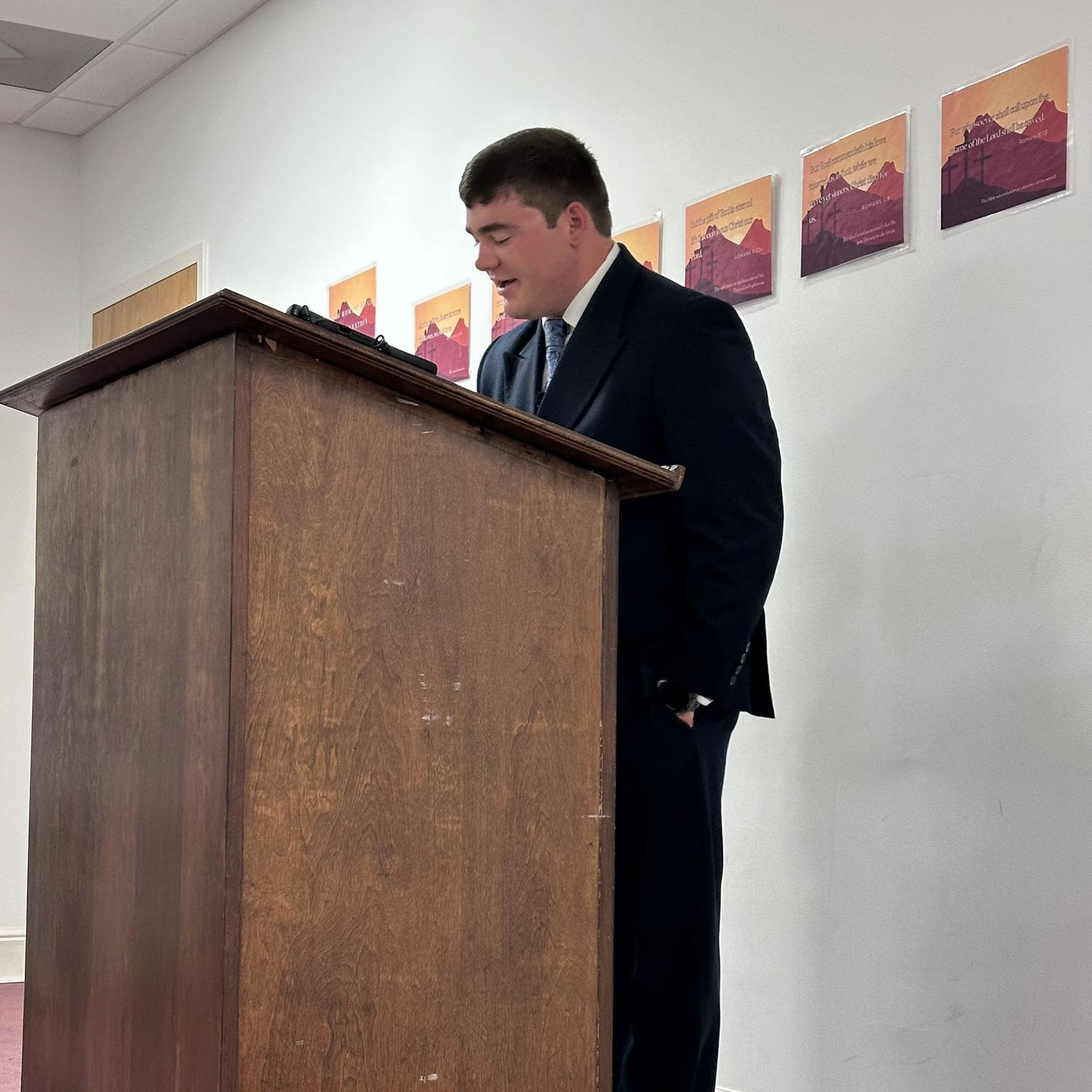 Joseph preaching to the teen class.