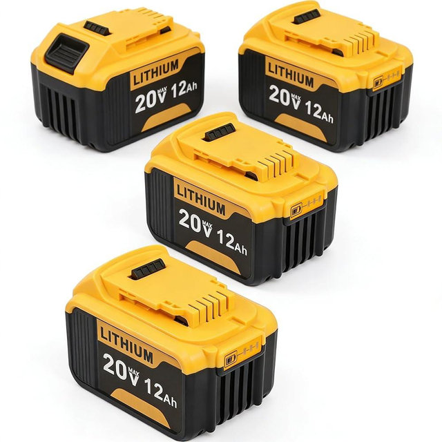 ovevevovel 4Packs 12000mAh Replacement for Dewalt 20V Max Battery 122