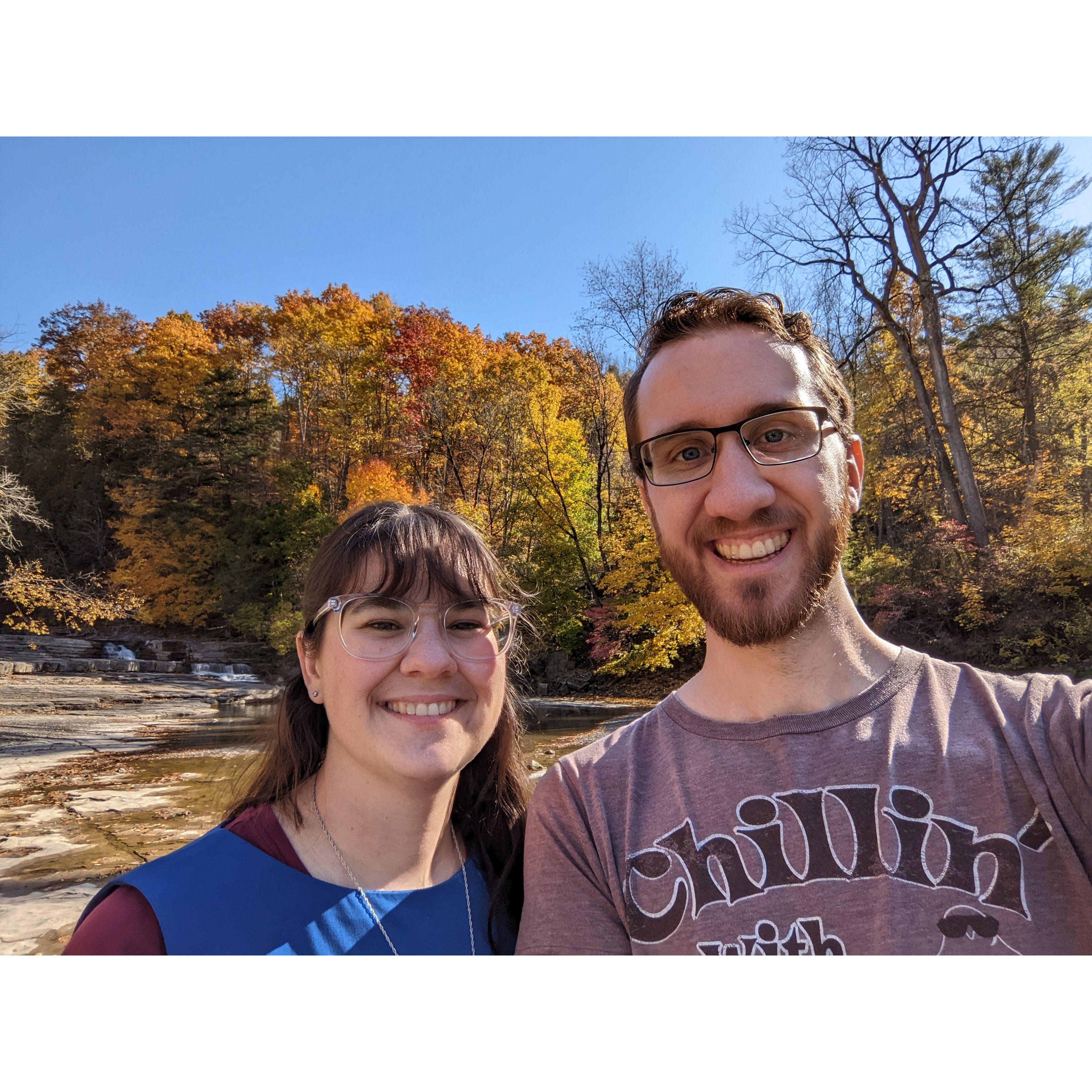 Introducing Jeremiah to my favorite nature walk at Canajoharie Creek.