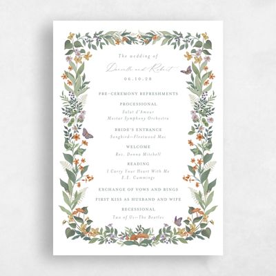 White Wedding Program - Eglamore