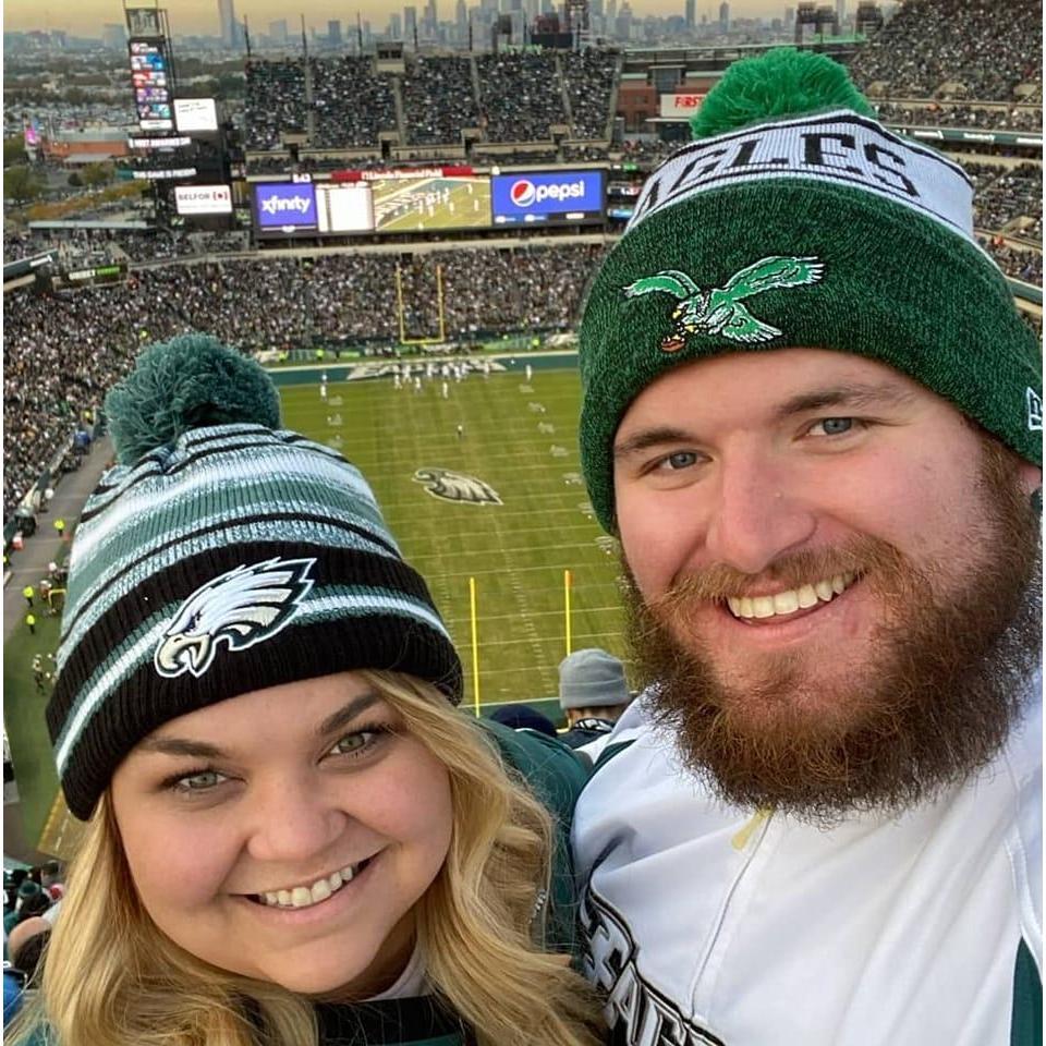 November 2021: Taylor's first Eagles game!