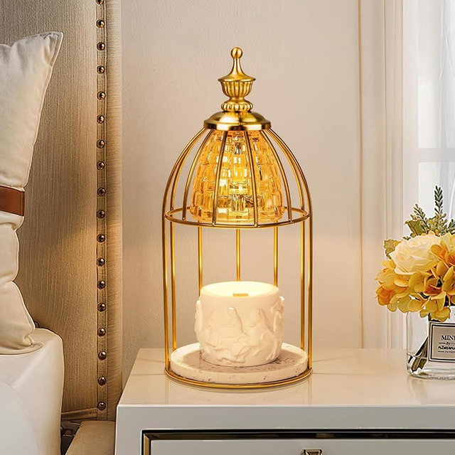 Shang Chiang TantaScent Electric Candle Warmer Lamp in Vintage Birdcage Design with Timer – Scented Jar Candle Melter for Home Decor, Housewarming, Birthday, and Christmas (Includes 2 Bulbs)