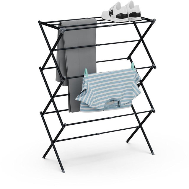 SsngygHme Drying Rack for Laundry, Foldable Clothes Drying Rack, Small Collapsible Dry Rack for Clothes, Use for Indoor & Outdoor Drying Clothes, Black 40"x29"x14.5"