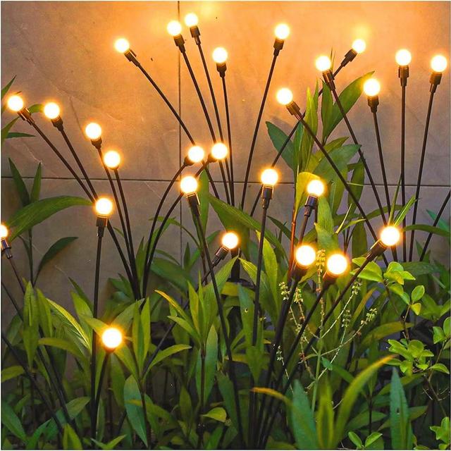 TONULAX Solar Garden Lights - New Upgraded Solar Swaying Light, Sway by Wind, Solar Outdoor Lights, Yard Patio Pathway Decoration, High Flexibility Iron Wire & Heavy Bulb Base, Warm White(10 Pack)