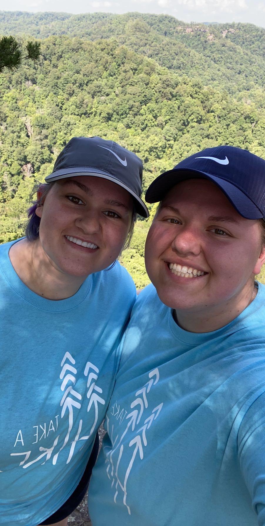 During our trip to the Red River Gorge, in August 2020. Yes those are matching shirts 🥰