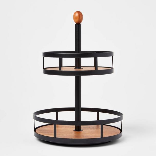 Wood 2-Tier Round Spice Rack - Threshold™