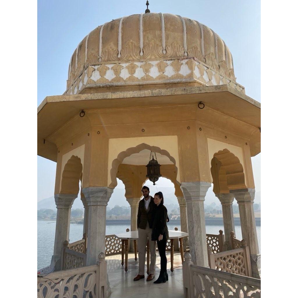 In India, the day we got engaged!