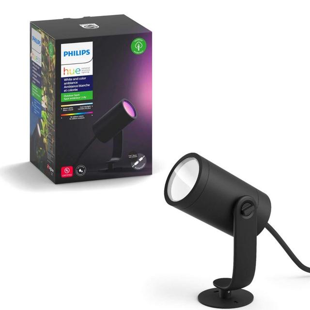 Philips Hue Lily White & Color Outdoor Smart Spot light Extension (Hue Hub required), 1 Hue White & Color Smart Spot light + mount kit, Works with Alexa, HomeKit & Google Assistant