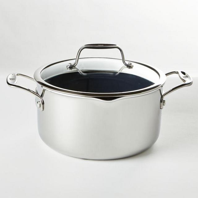 Crate & Barrel EvenCook Core 1.6 Qt. Stainless Steel Saucepan +