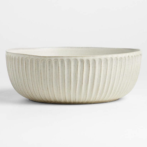 Carmel Ceramic Extra Large Serving Bowl with Ridge by Gaby Dalkin