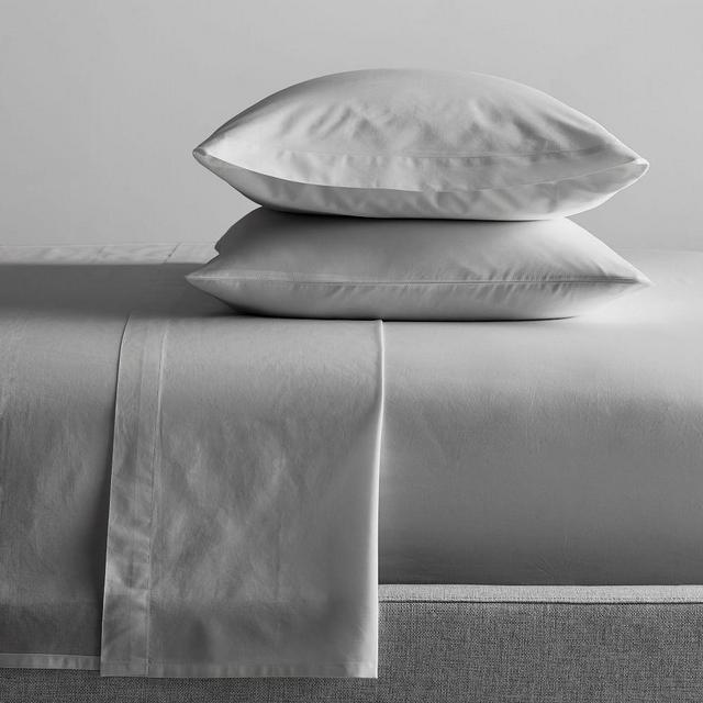 400 Thread Count Organic Cotton Percale Sheet Set, Queen, Platinum