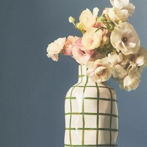Green Checkered Vase