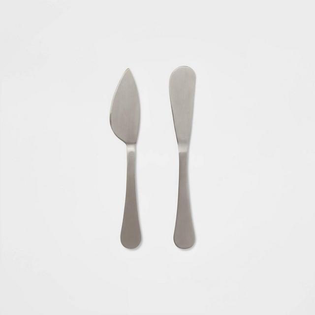2pk Stainless Steel Cheese Knives - Threshold™