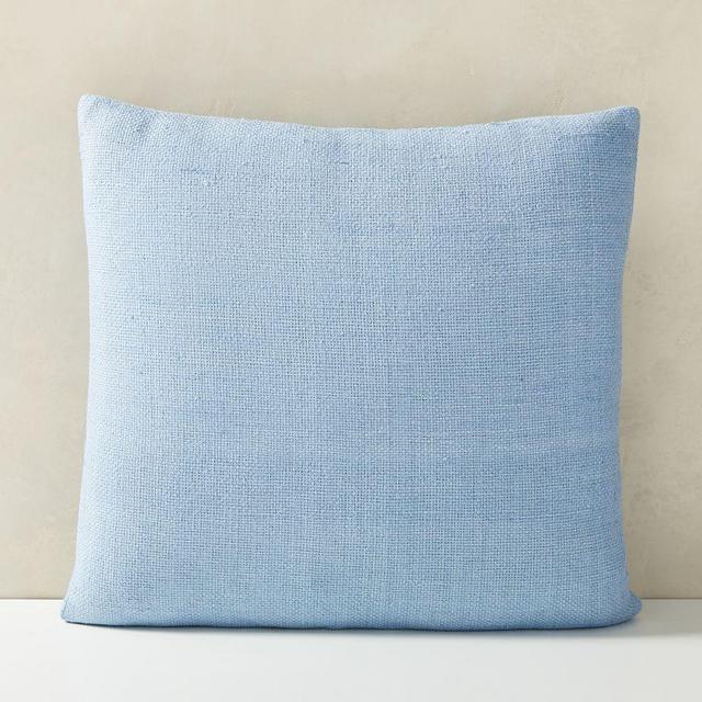 Silk Handloomed Pillow Cover, 20"x20", Blue Bird