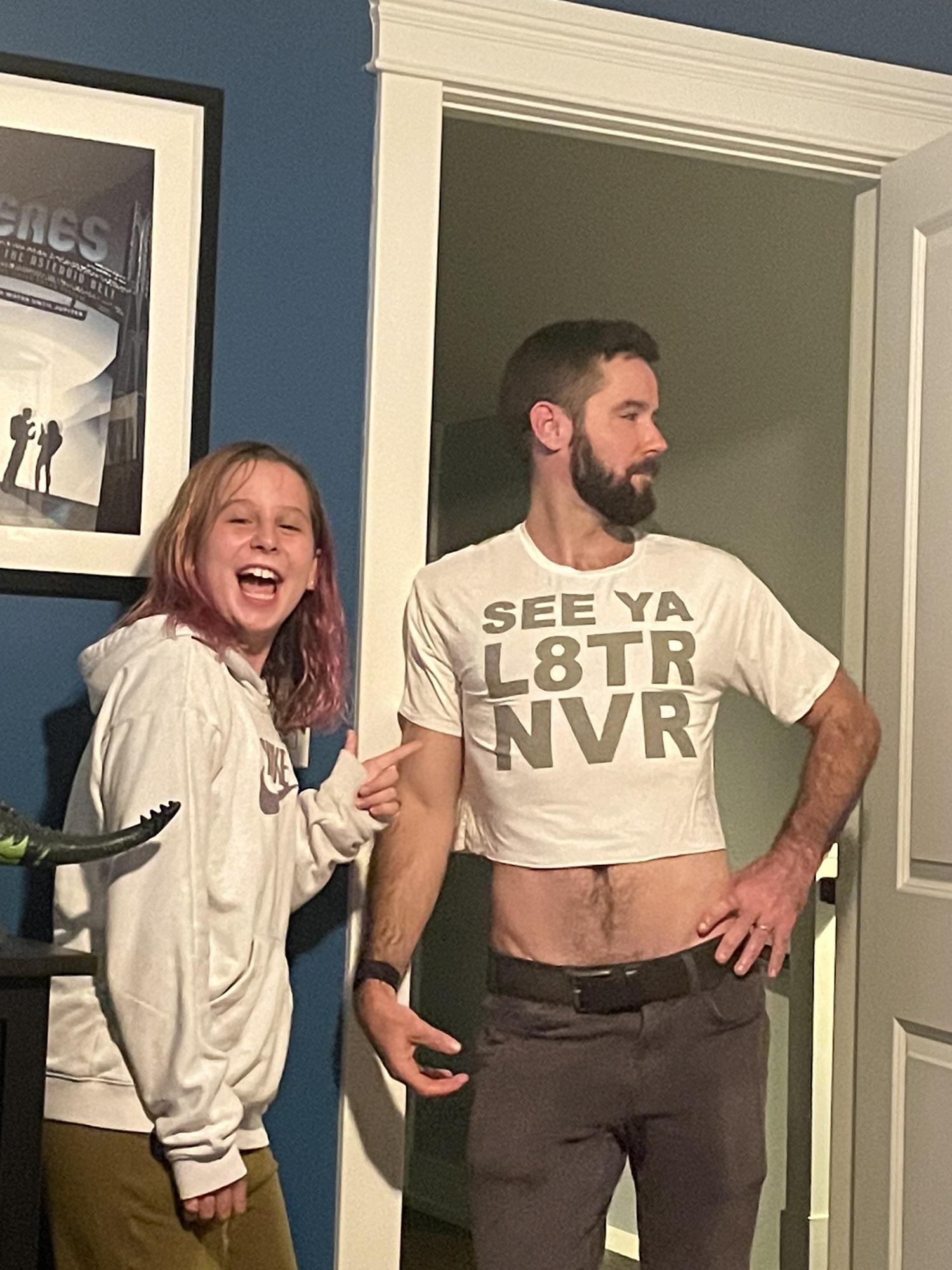 When Scott dresses up as Edie :)