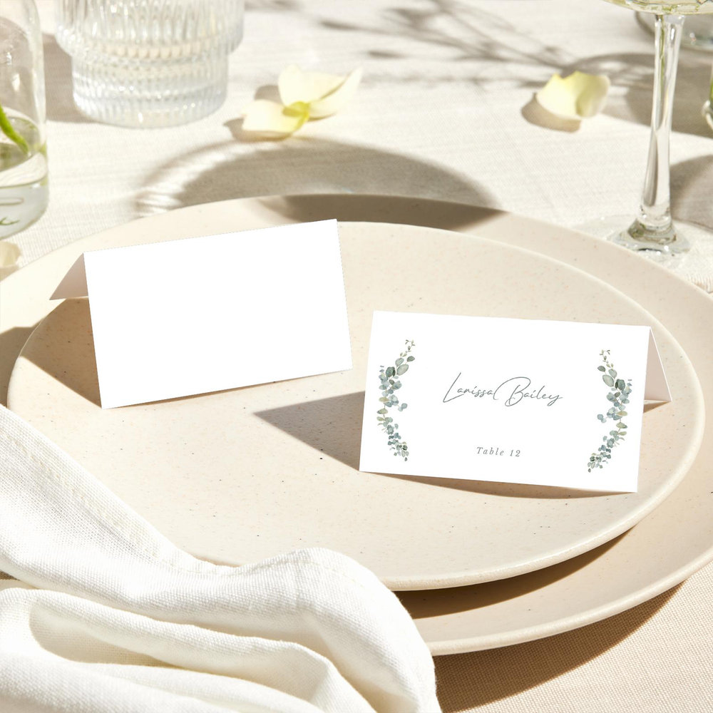 Verde | White | Zola Wedding Place Cards