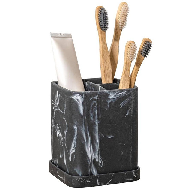 zccz Toothbrush Holder (Black Marble)