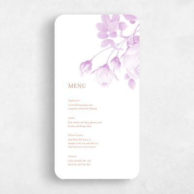 Pink Rounded Wedding Menu - Milna