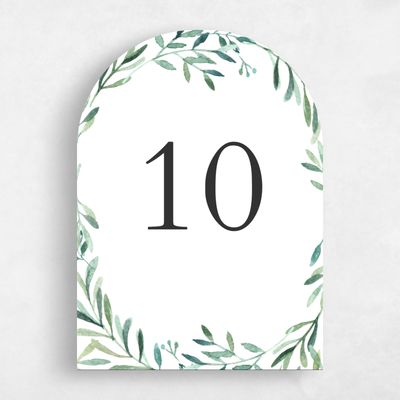 White Arch Wedding Table Number - Eastwick