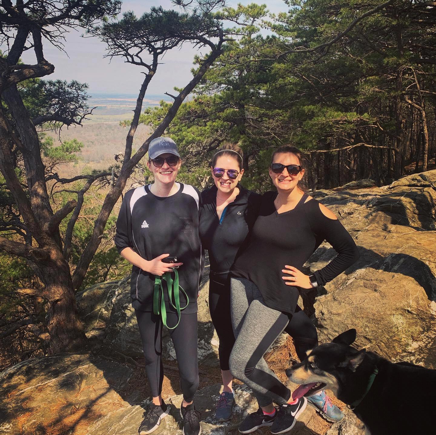 Hiking with Bridesmaids Laura Stokes and Amanda