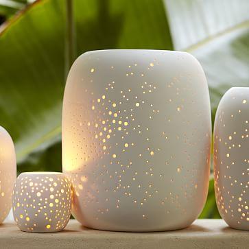 Pierced Porcelain Hurricanes + Vases - Constellation (Small)
