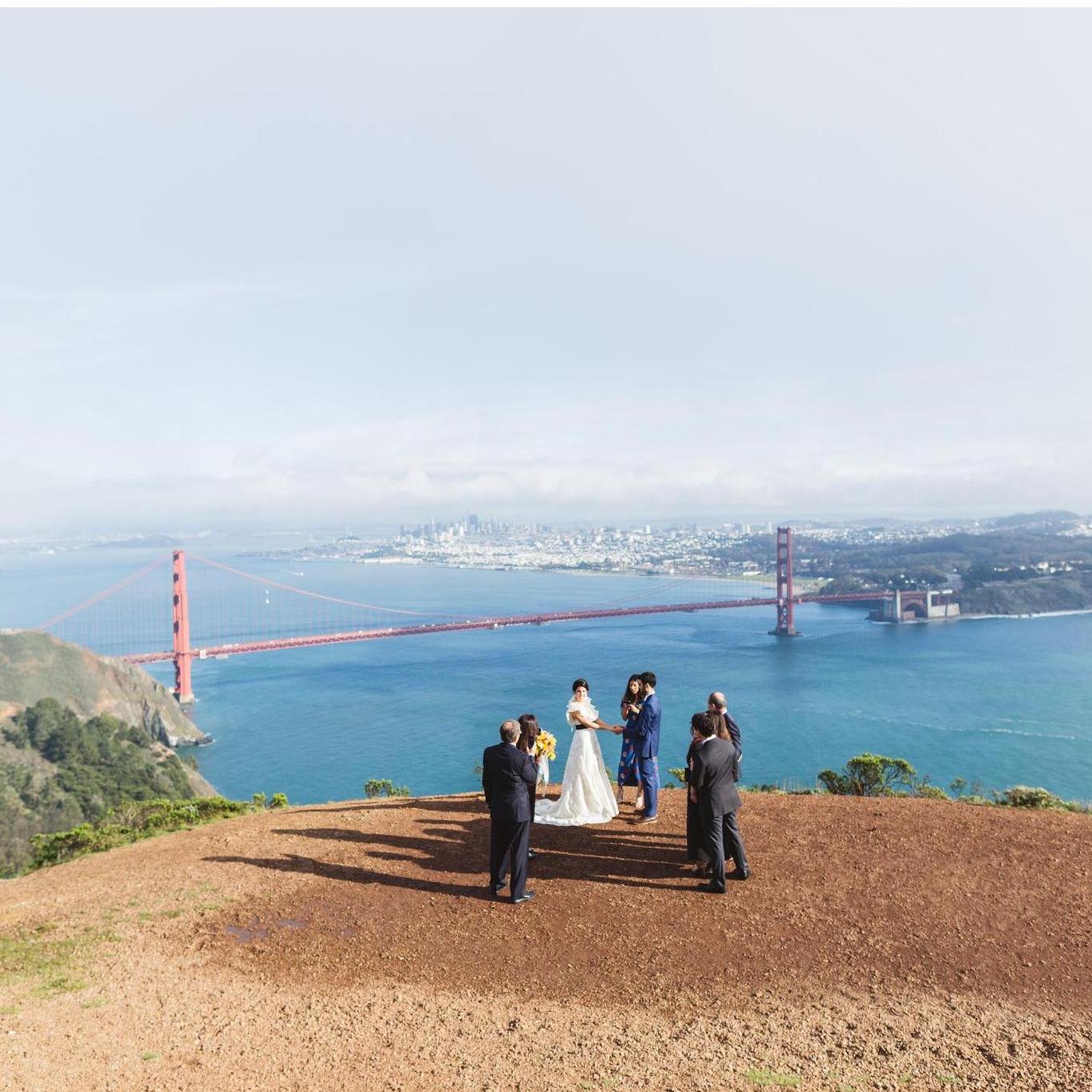 Our COVID Wedding at the top of Hawk Hill