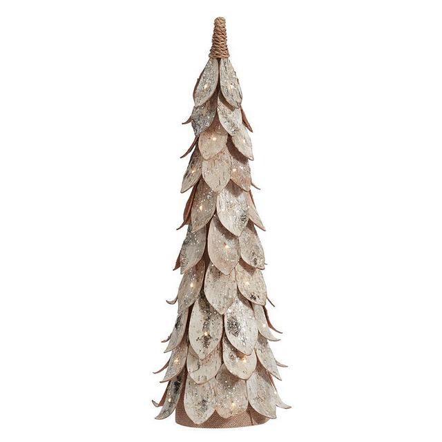 Pre-Lit Birch Tree, Natural Glitter, Medium, 24"H