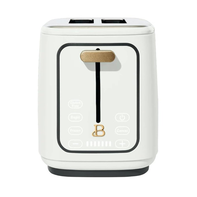 Beautiful 2-Slice Toaster by Drew Barrymore – Touch Display, 7 Shade Settings, Extra-Wide Slots, High-Lift Lever, Removable Crumb Tray (White Icing)