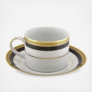 Sahara Black Can Cup & Saucer, Set of 6