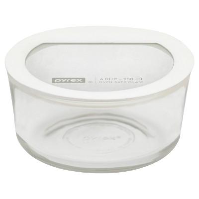 Product description page - Pyrex No leak Glass Lids Storage 4 cup Round- White